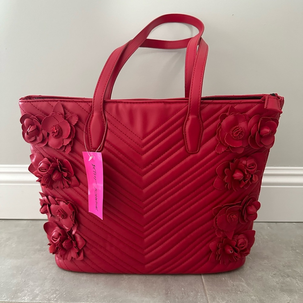 Betsy Johnson Red Carnation Tote